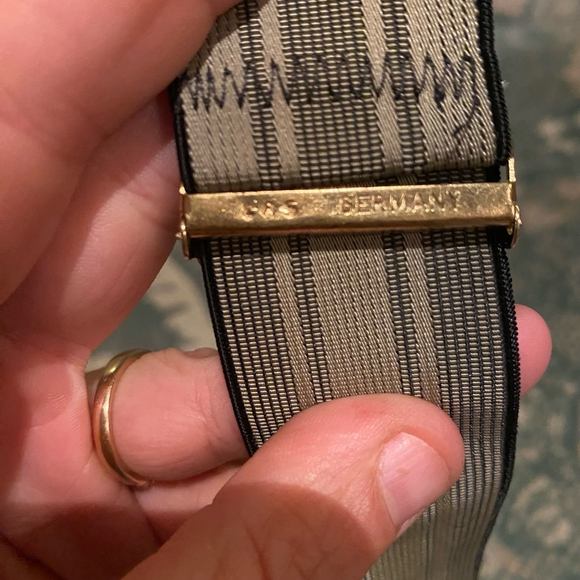 Men's Unbranded Suspenders One Size Grey Leather Made in Canada German Gold Tone - Picture 9 of 9